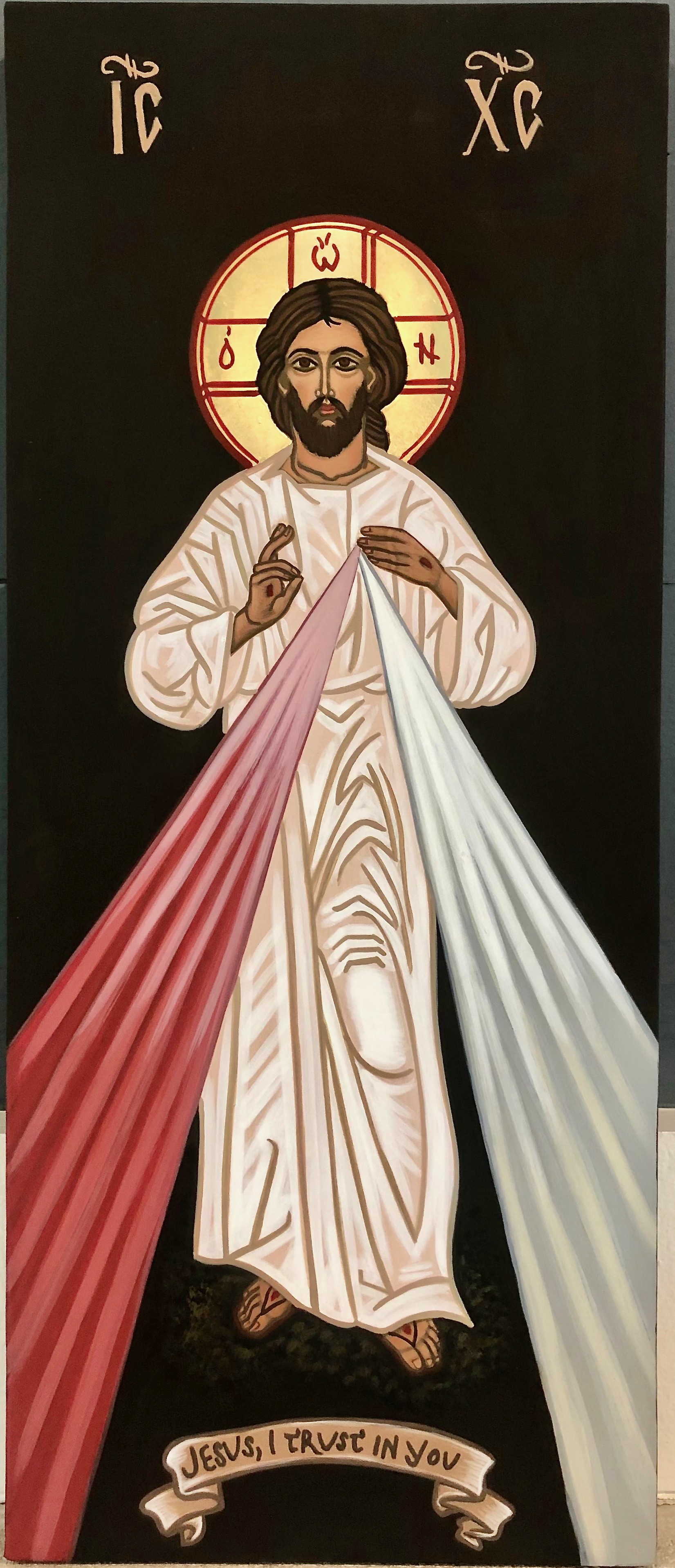 Jesus Christ, Divine Mercy. Image given to St. Faustine Kowalska.  Feastday is the Sunday after Easter Sunday.